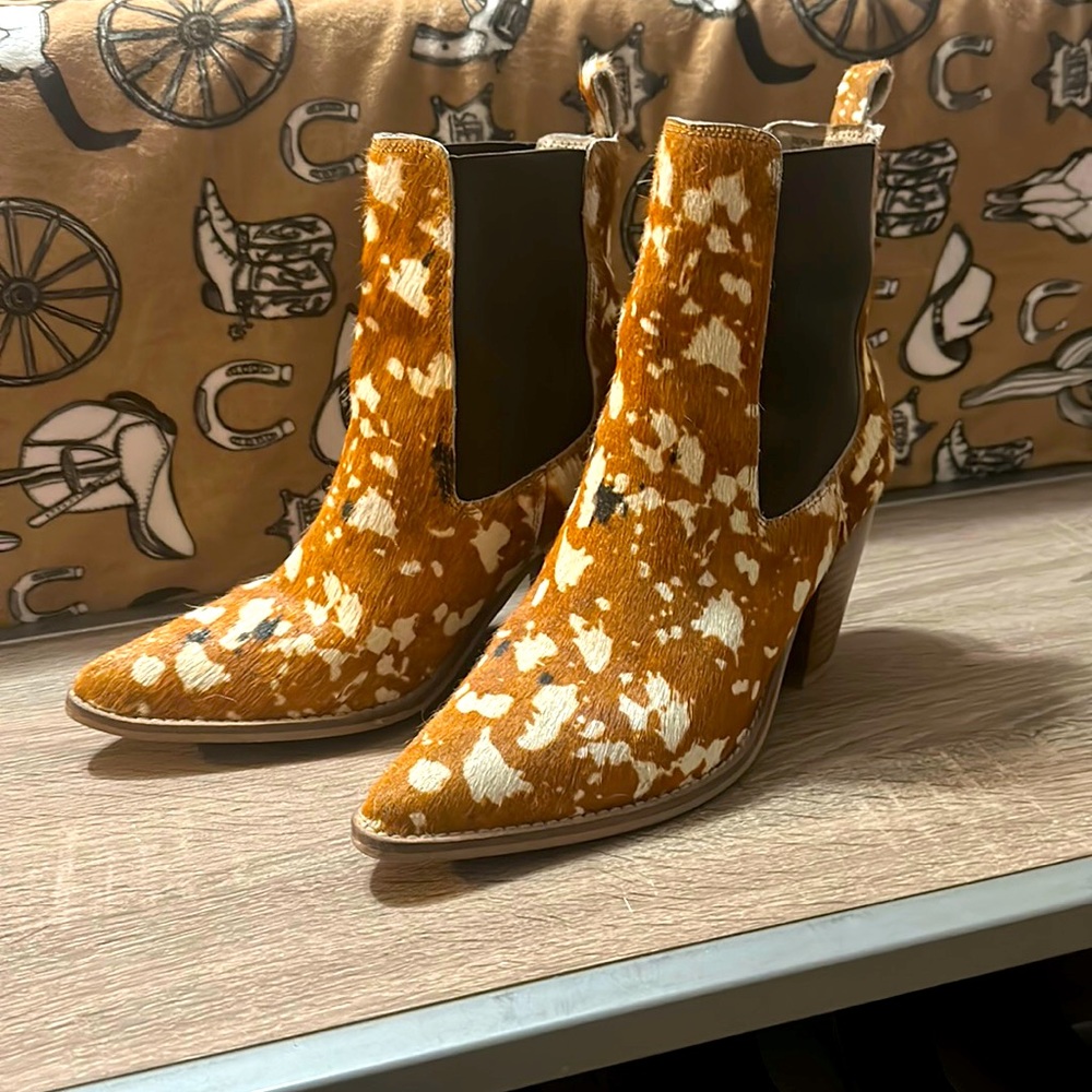 Cowhide booties